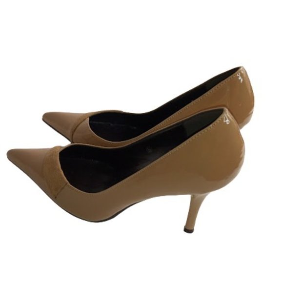 Miss Me Womens Sydney Pumps Taupe Camel Patent Pointed Toe High Heel 8.5 New - Picture 5 of 7